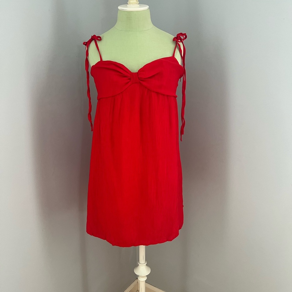 Shein Red Tie-Strap Mini Dress